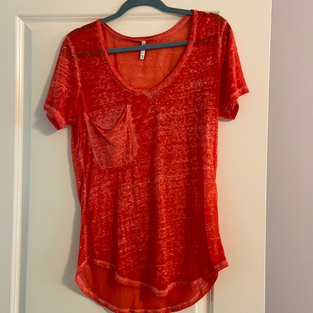 Z Supply orange cotton pocket tee